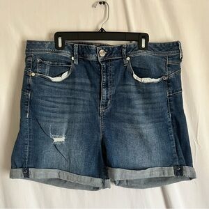 Seven7 Booty Shaper Dark Blue Jean Shorts